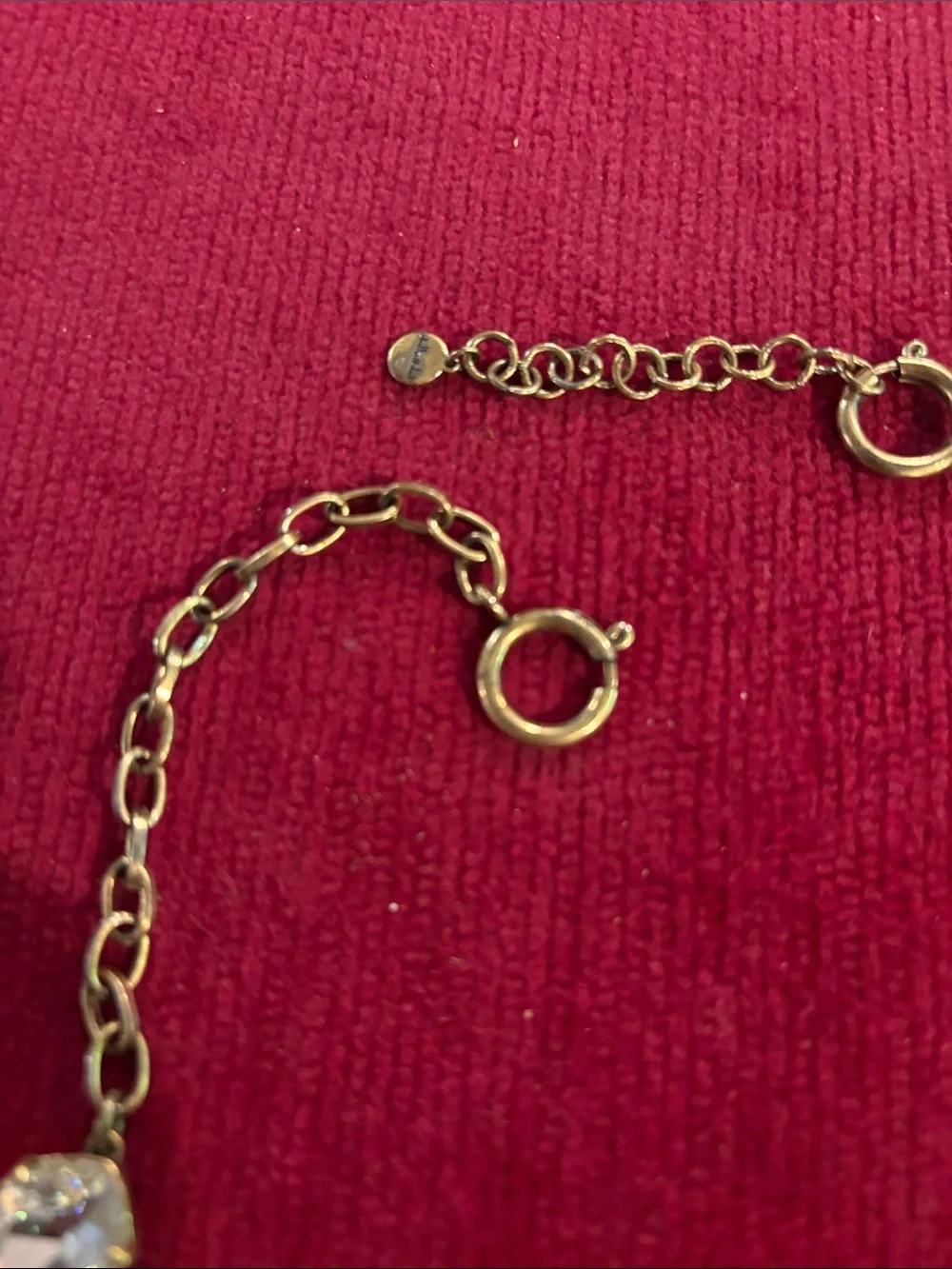 Stella & Dot Gold Crystal Necklace with Clear Stones